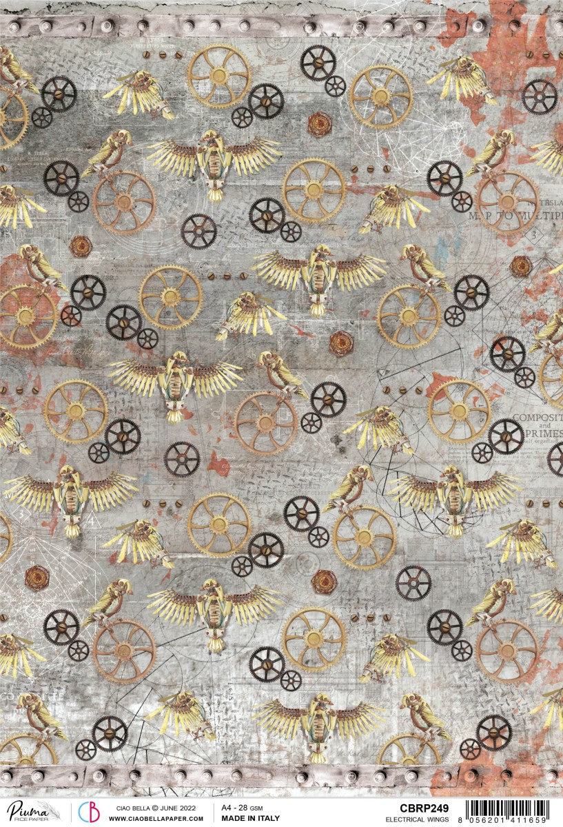 Ciao Bella Rice Paper A4 Piuma Electrical Wings - 5 Sheets-1