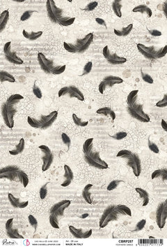 Ciao Bella Rice Paper A4 Piuma Feathers Dance - 5 Sheets-1