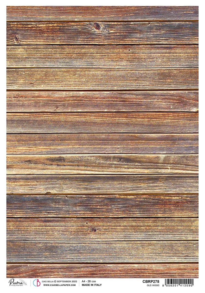 Rice Paper A4 Piuma Old wood - 5 Sheets-1