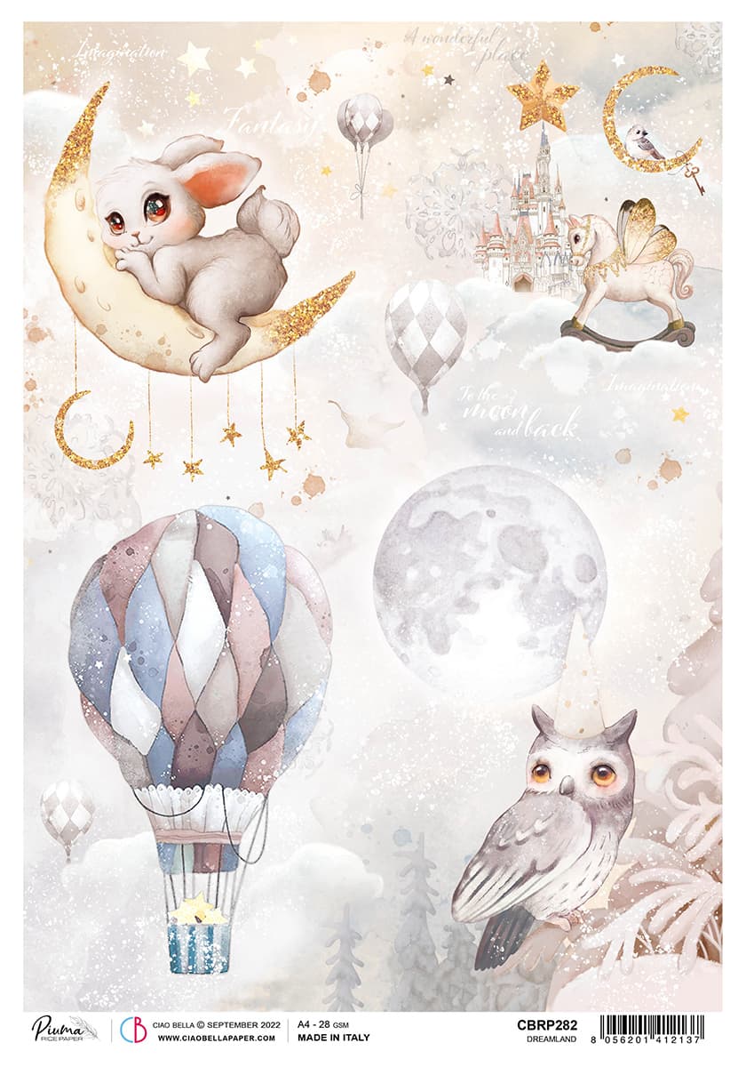 Rice Paper A4 Piuma Dreamland - 5 Sheets-1
