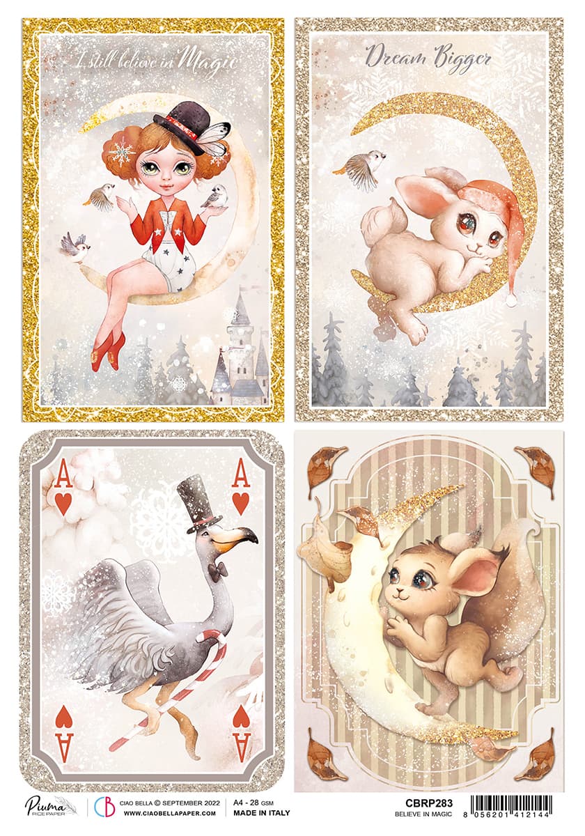 Rice Paper A4 Piuma Believe in magic - 5 Sheets-1