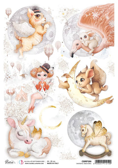 Rice Paper A4 Piuma Fantastic creatures - 5 Sheets-1
