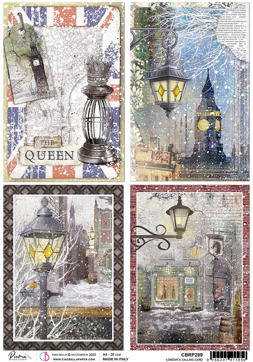 Rice Paper A4 Piuma London's Calling Cards - 5 Sheets-1