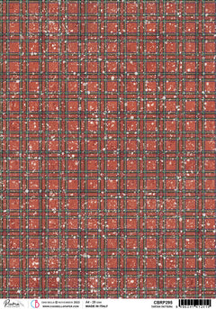 Rice Paper A4  Piuma Tartan Pattern - 5 Sheets-1