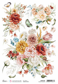 Rice Paper A4 Piuma Romantic bouquet - 5 Sheets-1