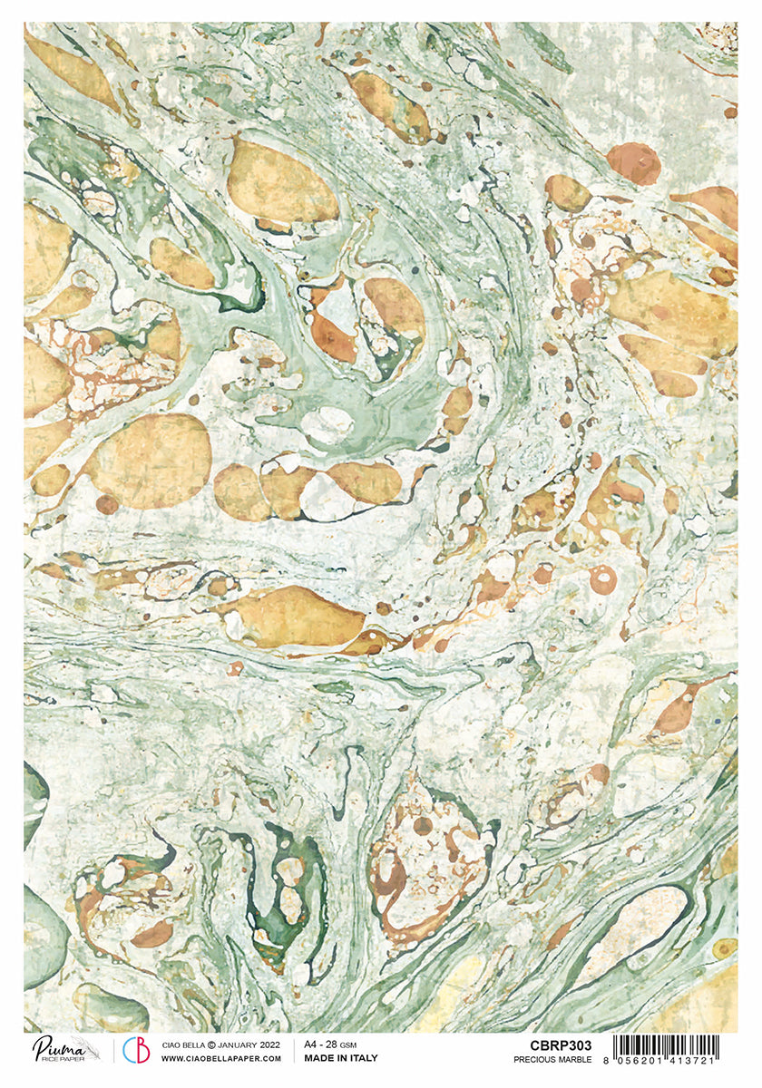 Rice Paper A4 Piuma Precious marble - 5 Sheets-1
