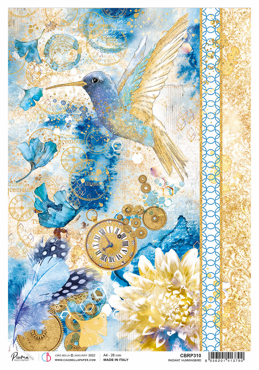 Rice Paper A4 Piuma Radiant hummingbird - 5 Sheets-1