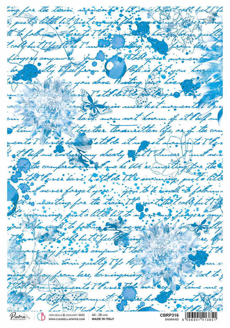 Rice Paper A4 Piuma Engraved - 5 Sheets-1