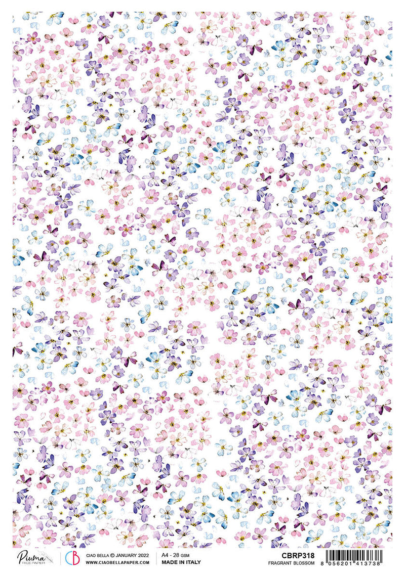 Ciao Bella Rice Paper A4 Piuma Fragrant Blossom - 5 Sheets-1
