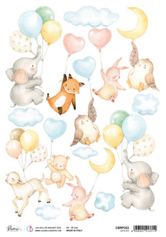 Ciao Bella Rice Paper A4 Piuma Let's Fly - 5 Sheets-1