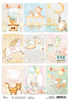 Ciao Bella Rice Paper A4 Piuma My Tiny World Cards - 5 Sheets-1