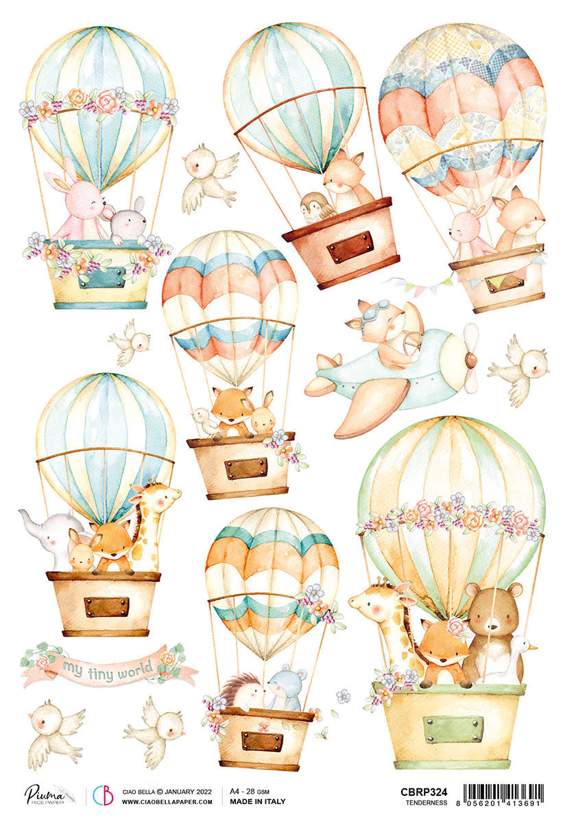 Ciao Bella Rice Paper A4 Piuma Tenderness - 5 Sheets-1