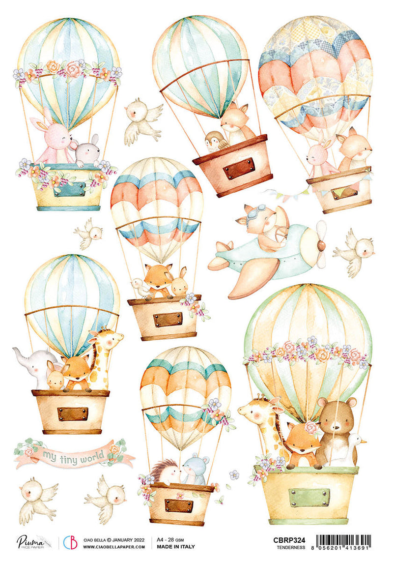 Ciao Bella Rice Paper A4 Piuma Tenderness - 5 Sheets-1