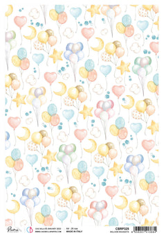 Ciao Bella Rice Paper A4 Piuma Balloon Bouquets - 5 Sheets-1