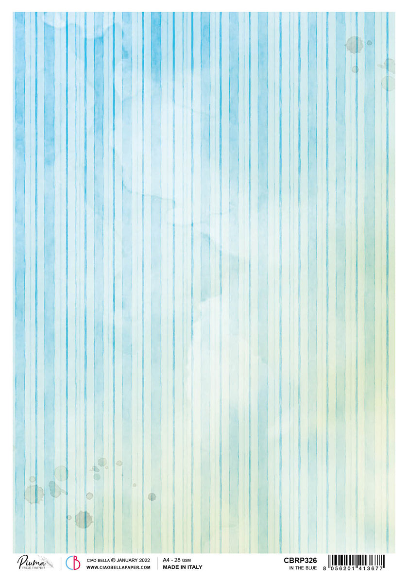 Ciao Bella Rice Paper A4 Piuma In The Blue - 5 Sheets-1