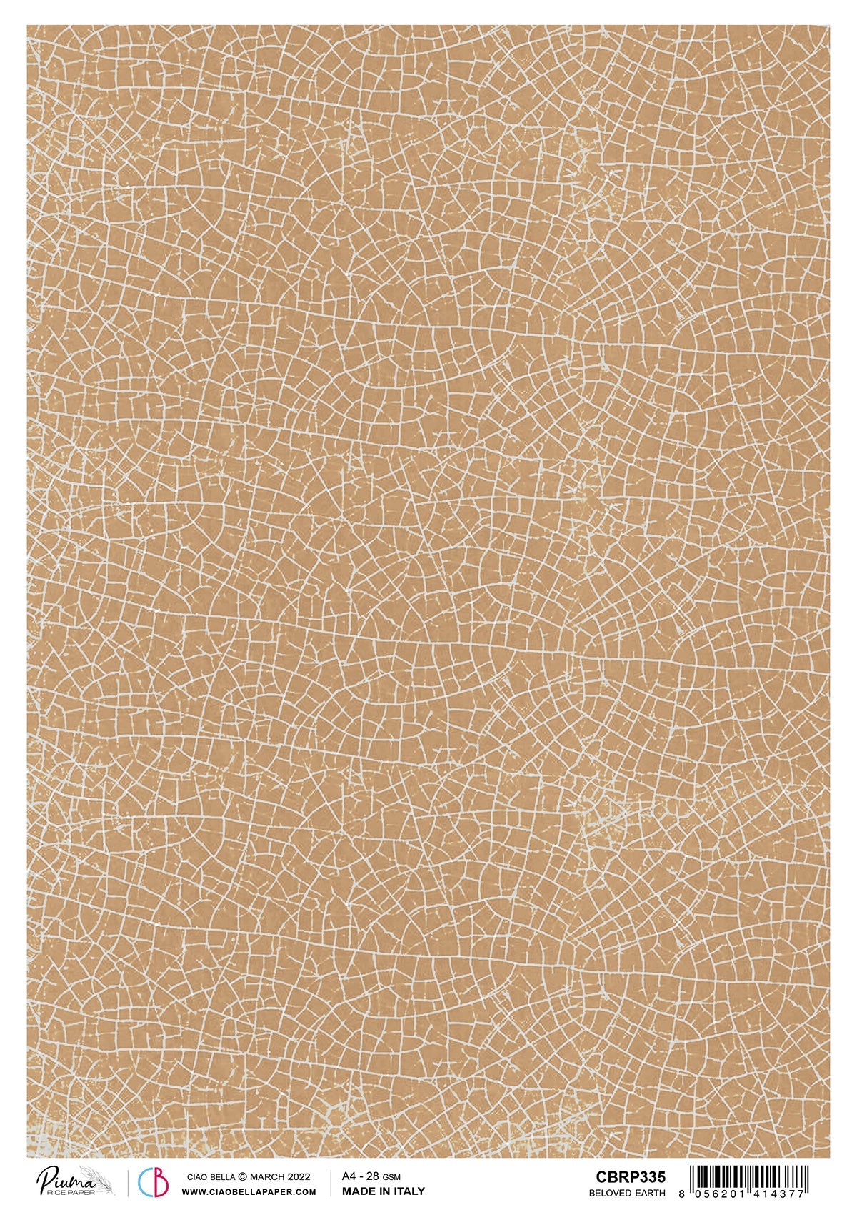 Ciao Bella Rice Paper A4 Piuma Beloved Earth - 5 Sheets-1