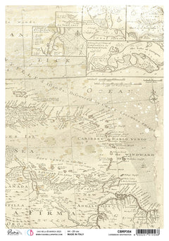 Ciao Bella Rice Paper A4 Piuma Caribbean Destination - 5 Sheets-1