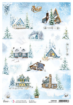 Ciao Bella Rice Paper A4 Piuma Dreaming Cottage - 5 Sheets-1
