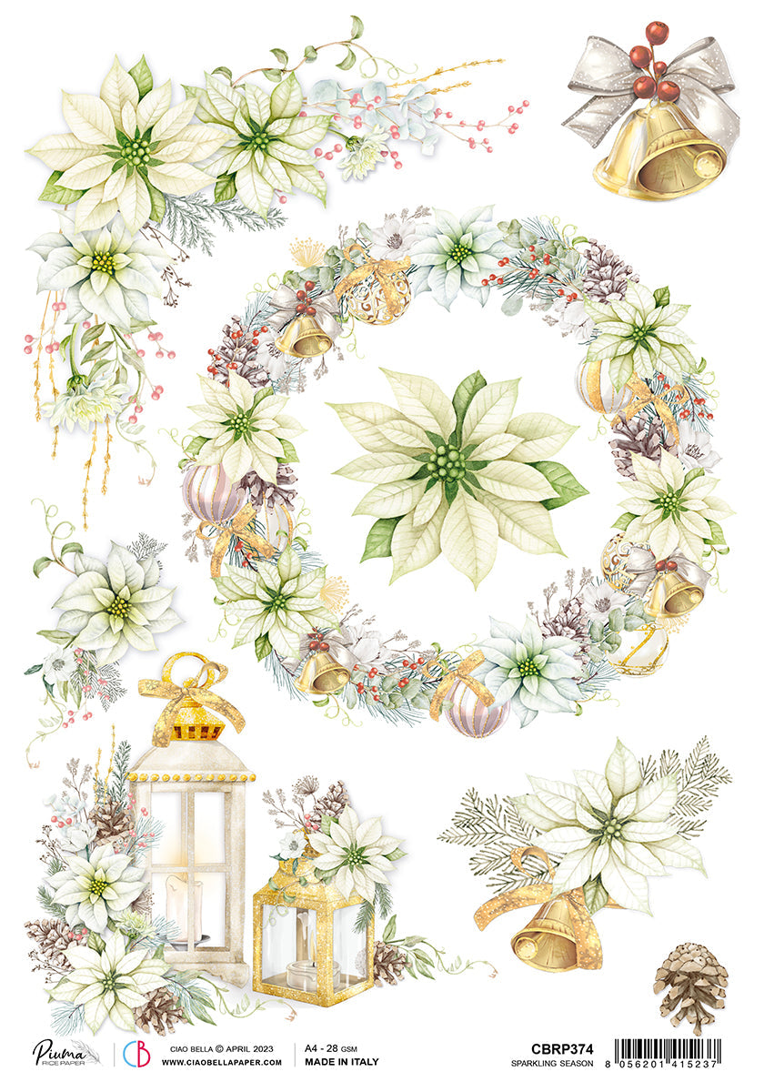 Papel de arroz Ciao Bella A4 Piuma Sparkling Season - 5 hojas