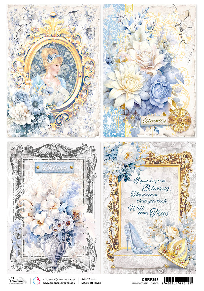 Rice Paper A4 Piuma Midnight Spell Cards - 5 Sheets-1