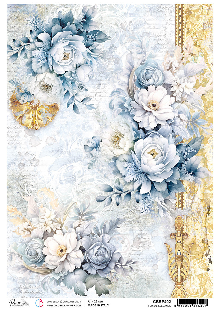 Rice Paper A4 Piuma Floral Elegance - 5 Sheets-1