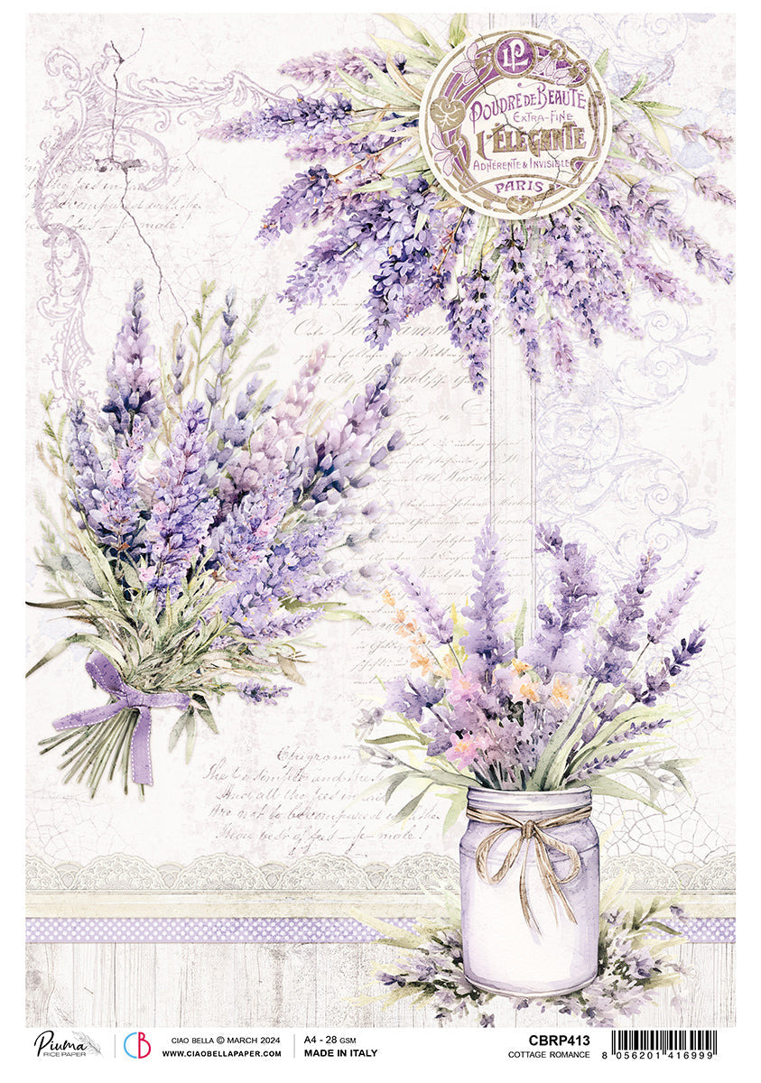 Rice Paper A4 Piuma Cottage Romance - 5 Sheets-1