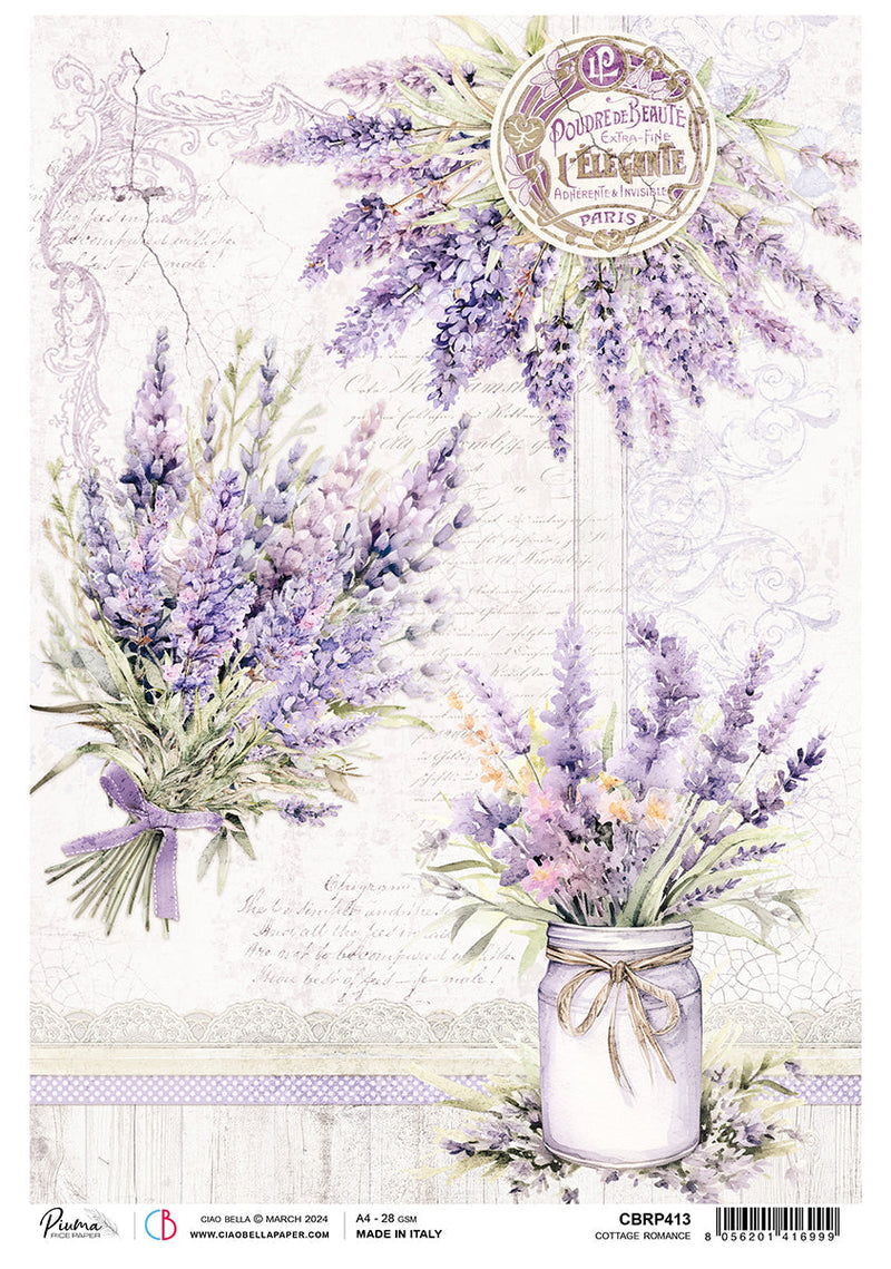 Rice Paper A4 Piuma Cottage Romance - 5 Sheets-1