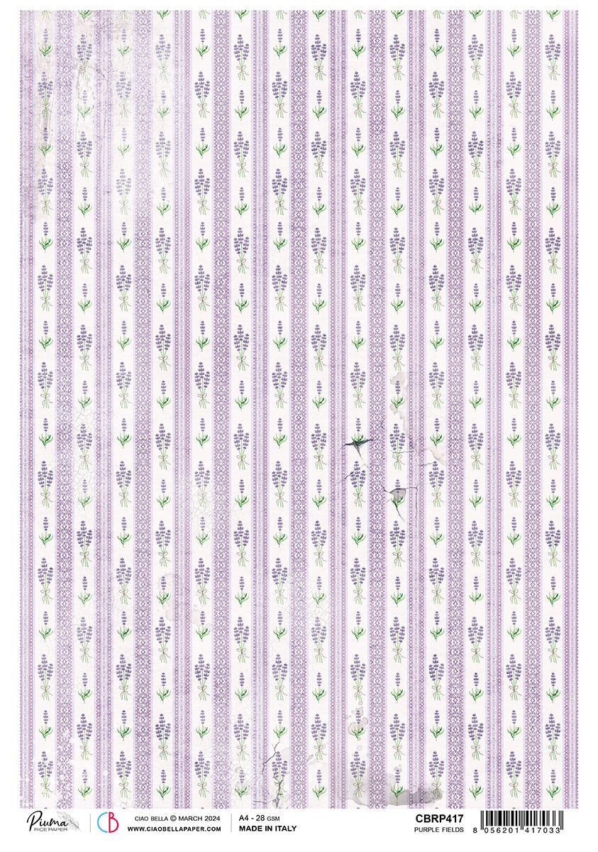 Rice Paper A4 Piuma Purple Fields - 5 Sheets-1