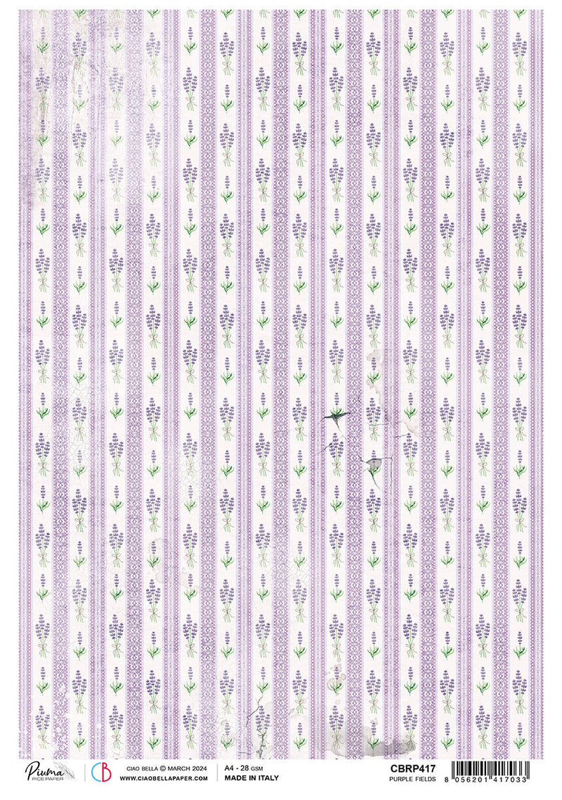 Rice Paper A4 Piuma Purple Fields - 5 Sheets-1