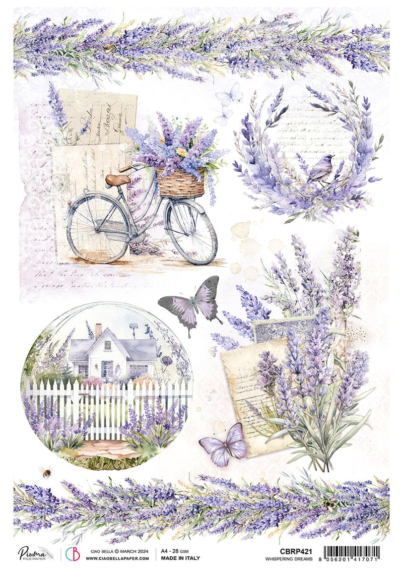 Rice Paper A4 Piuma Whispering Dreams - 5 Sheets-1