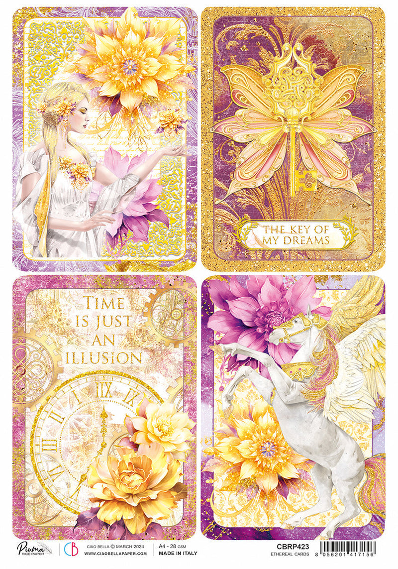 Rice Paper A4 Piuma Ethereal Cards - 5 Sheets-1