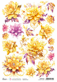Rice Paper A4 Piuma Charmed Flowers - 5 Sheets-1