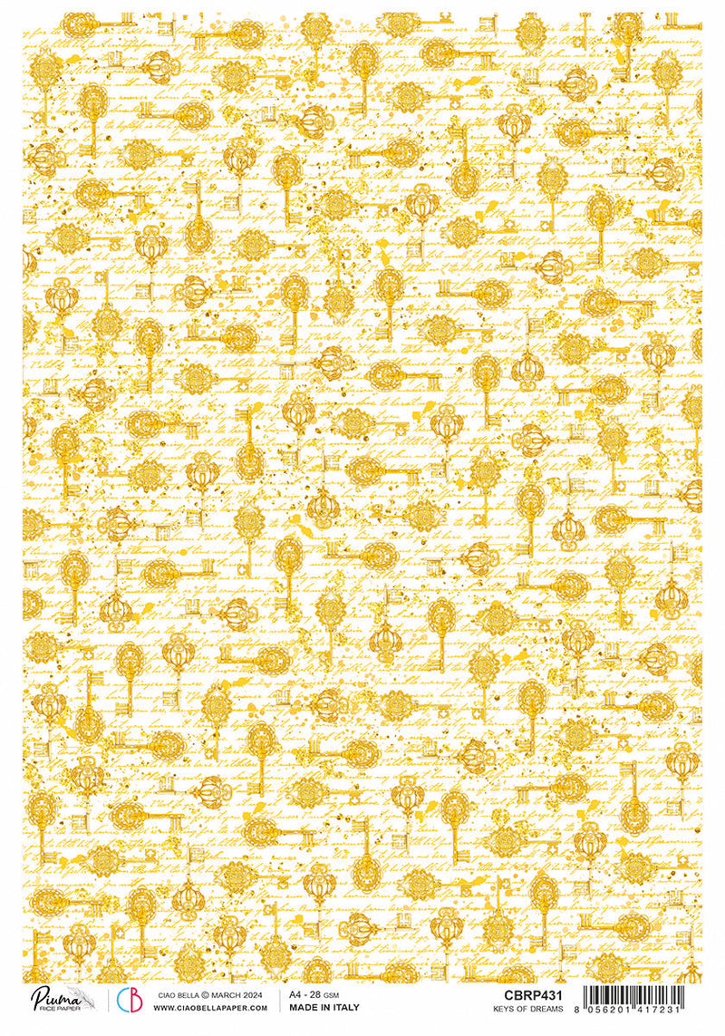 Rice Paper A4 Piuma Keys Of Dreams - 5 Sheets-1
