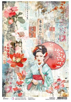 Papel de arroz A4 Encanto Oriental - 5 hojas-1