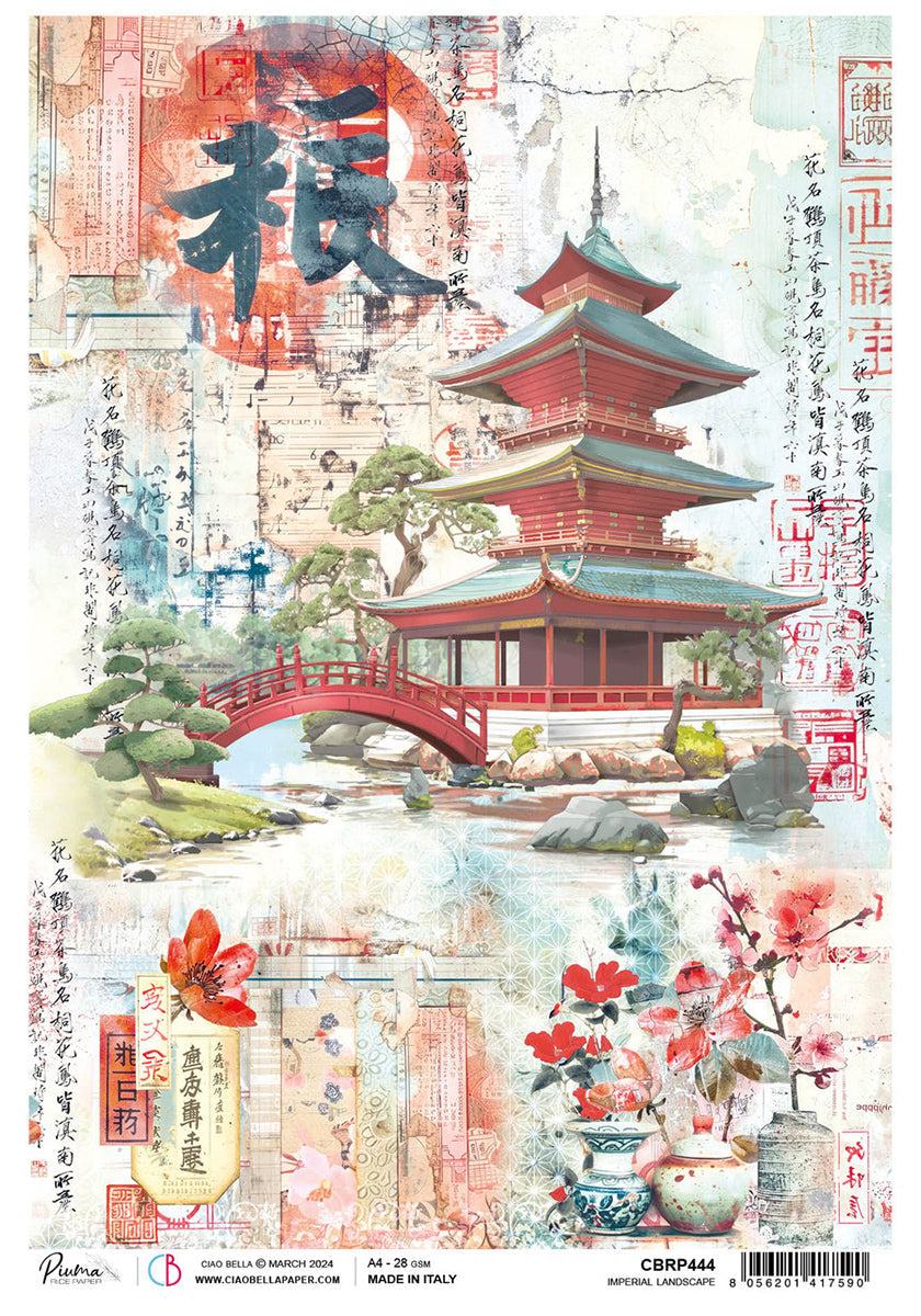 Papel de arroz A4 Imperial horizontal - 5 hojas-1