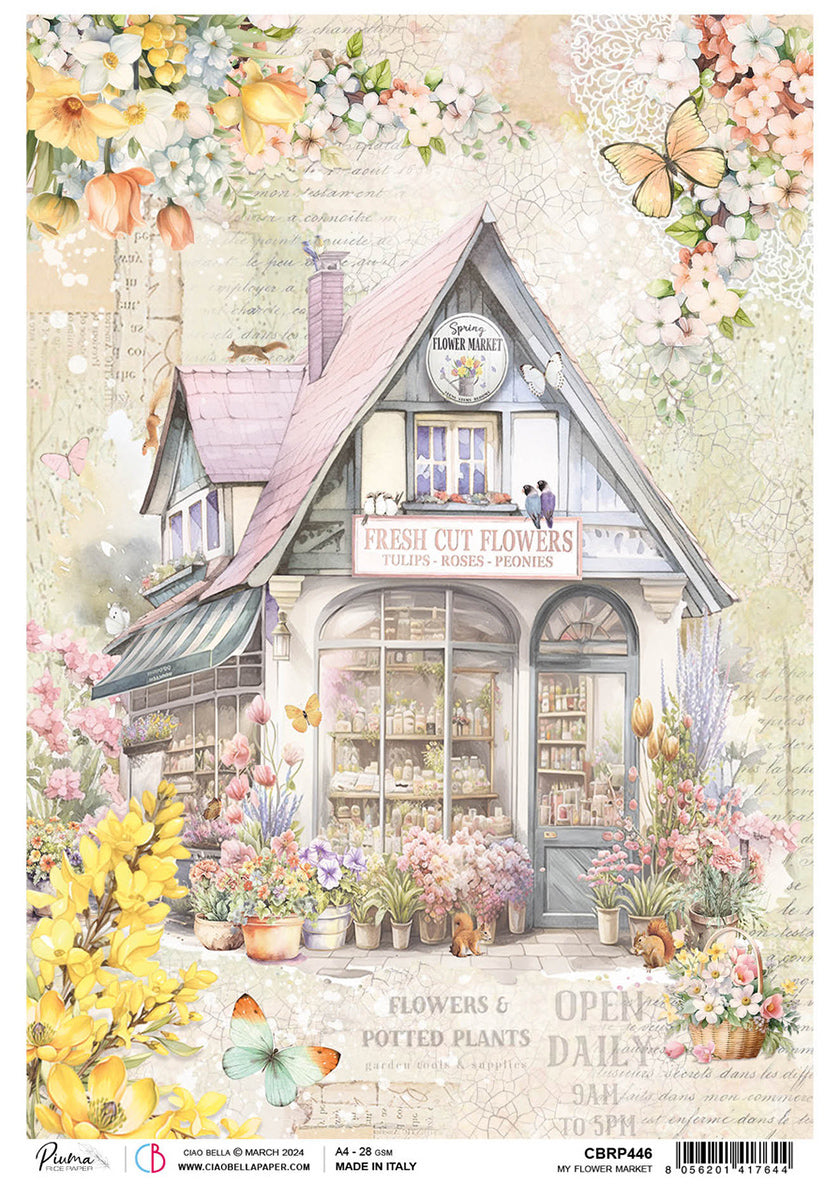 Rice Paper A4 My Flower Market - 5 Sheets-1