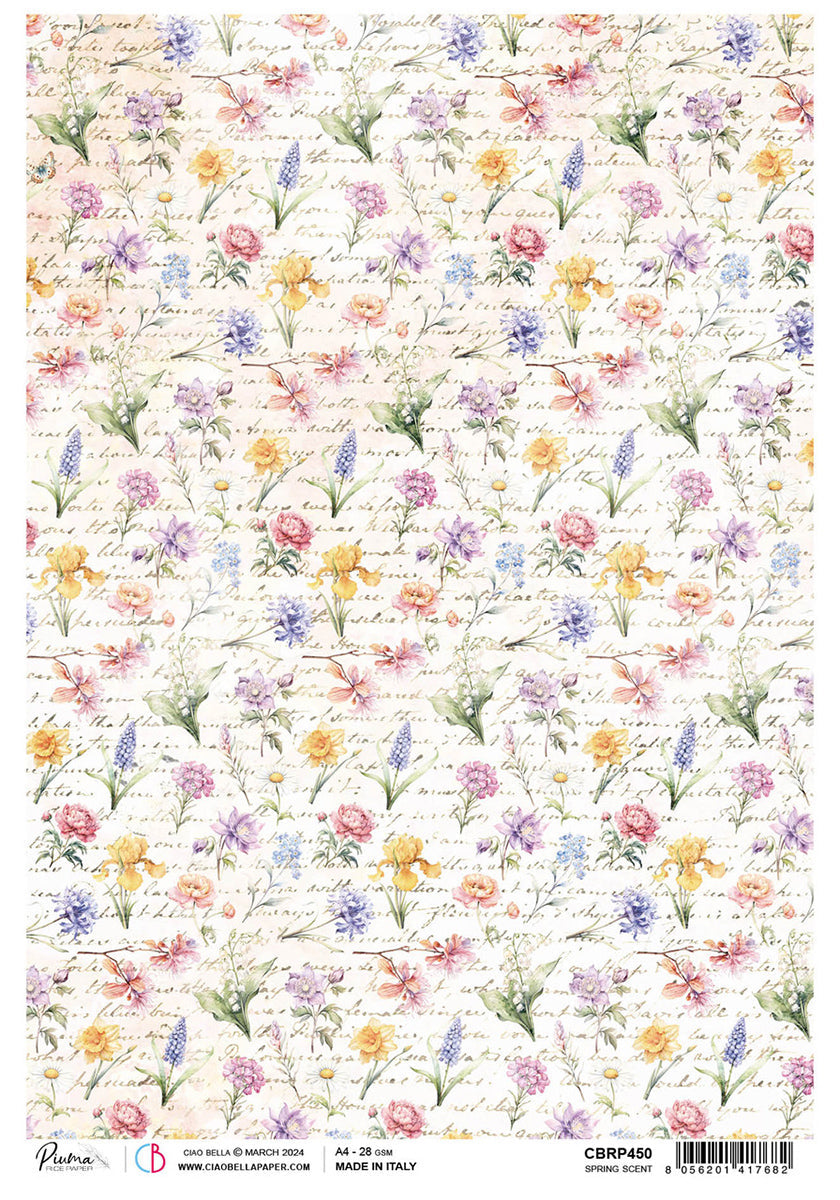 Papier de riz A4 Parfum Printemps - 5 feuilles-1