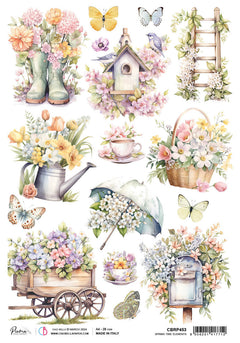 Rice Paper A4 Spring Time Elements - 5 Sheets-1