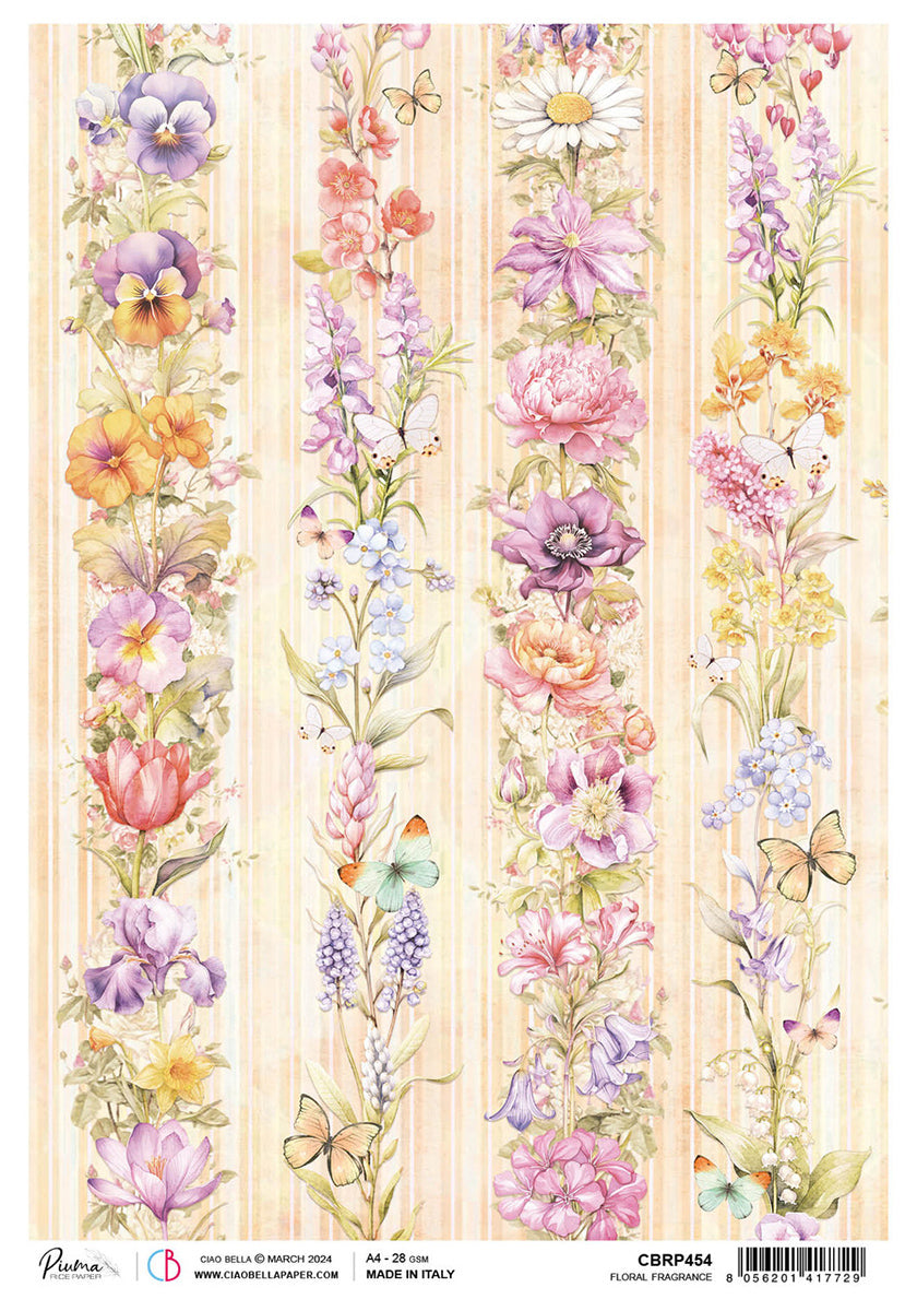 Papier de riz A4 Parfum floral - 5 feuilles
