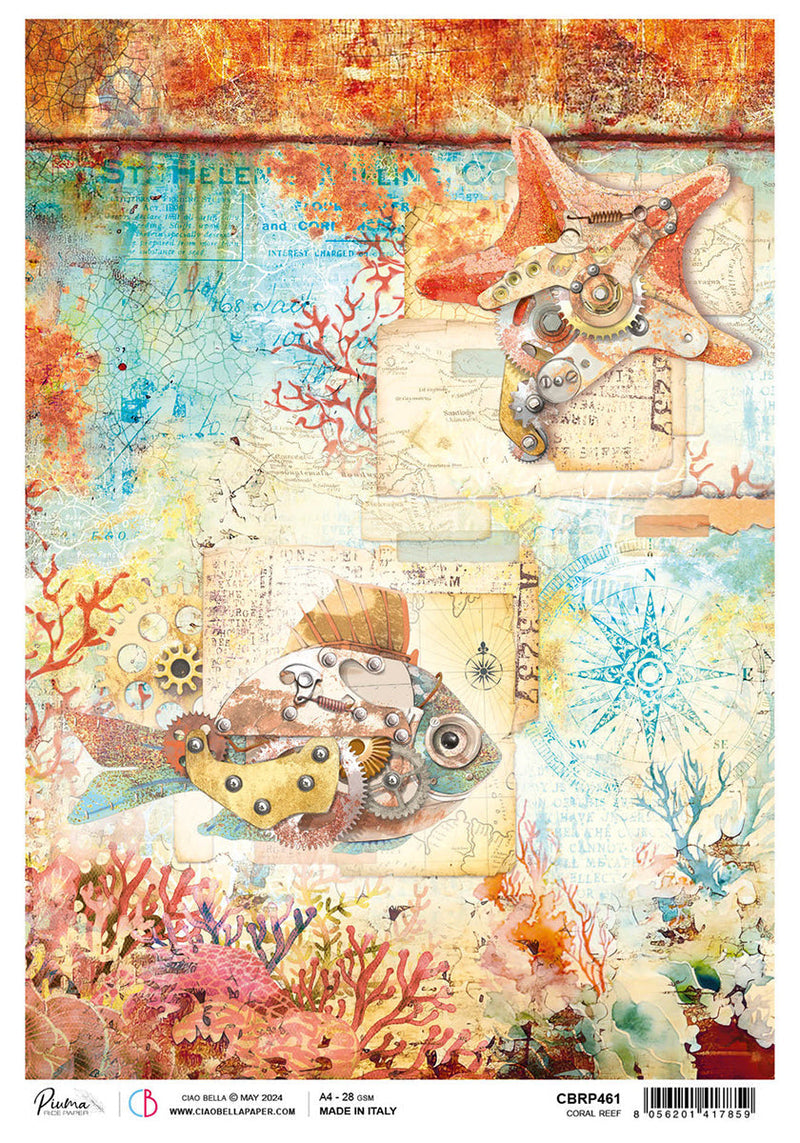 Rice Paper A4 Coral Reef - 5 Sheets-1