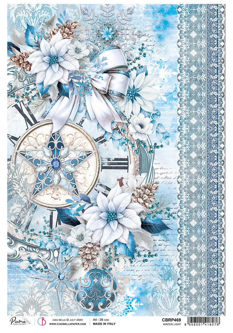 Papier de riz A4 Lumière d'hiver - 5 feuilles-1