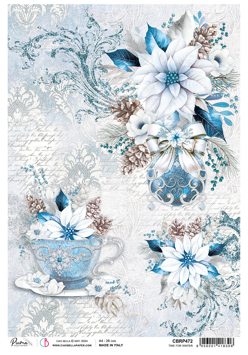Rice Paper A4 Time for Winter - 5 Sheets-1