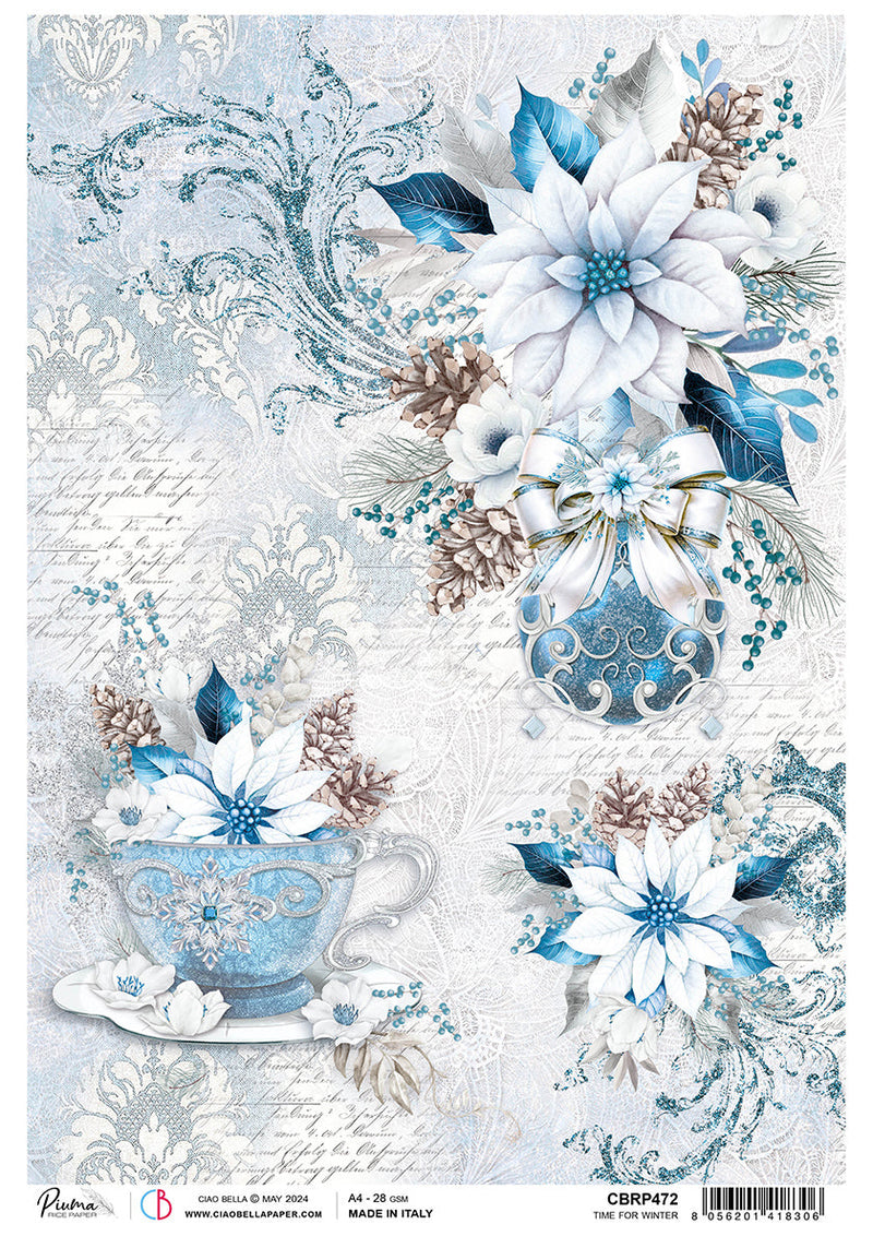 Rice Paper A4 Time for Winter - 5 Sheets-1