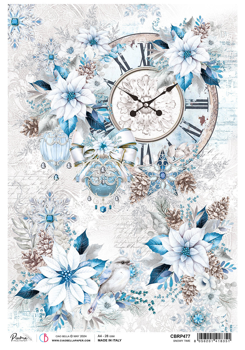 Rice Paper A4 Snowy Time - 5 Sheets-1