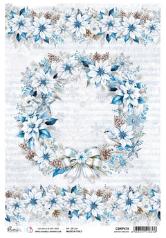 Rice Paper A4 Winter Wreath - 5 Sheets-1
