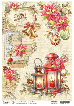 Papier de riz A4 Réveillon de Noël - 5 feuilles-1