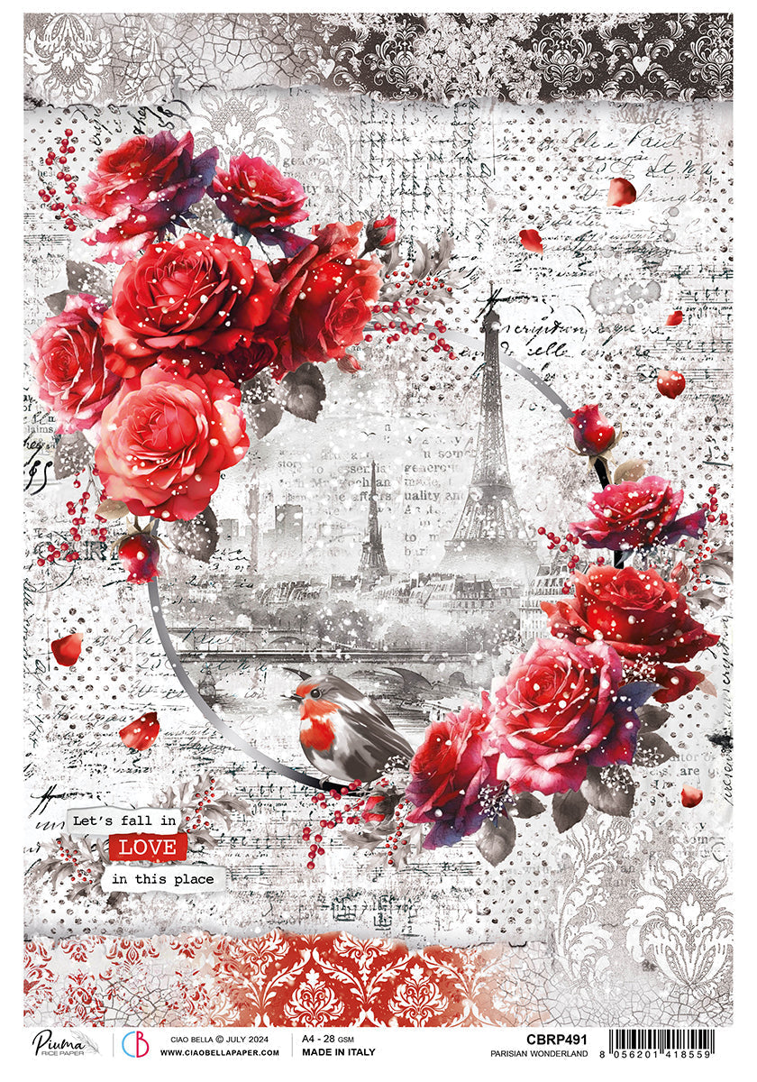 Rice Paper A4 Parisian Wonderland - 5 Sheets-1