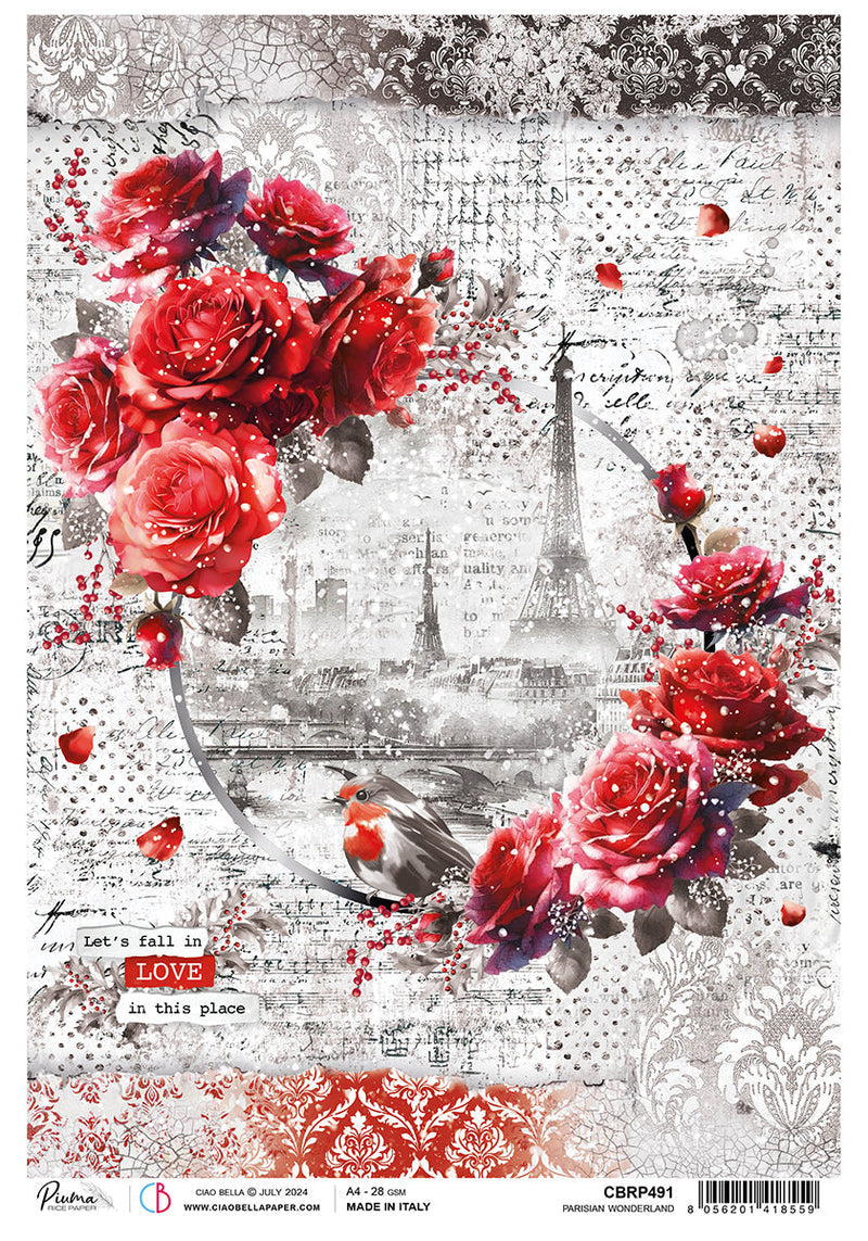 Rice Paper A4 Parisian Wonderland - 5 Sheets-1