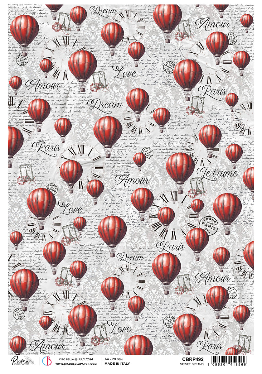 Papier de Riz A4 Rêves de Velours - 5 Feuilles-1
