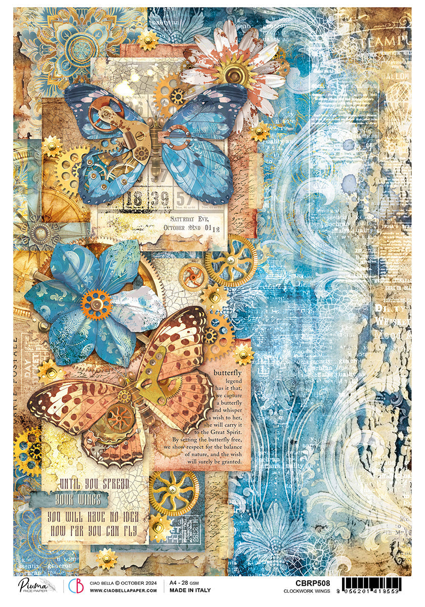 Rice Paper A4 Clockwork Wings-1